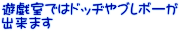 遊戯室ではドッヂやブレボーが 出来ます